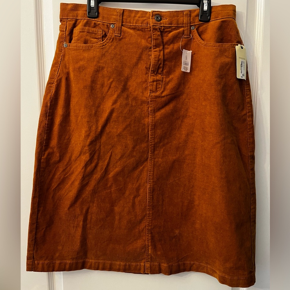 St. John’s Bay Burnt Orange Corduroy Midi Skirt